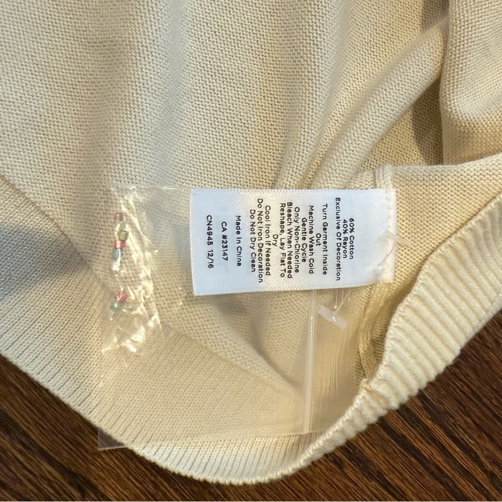 Talbots Cream Floral Spring Top - Picture 6 of 7